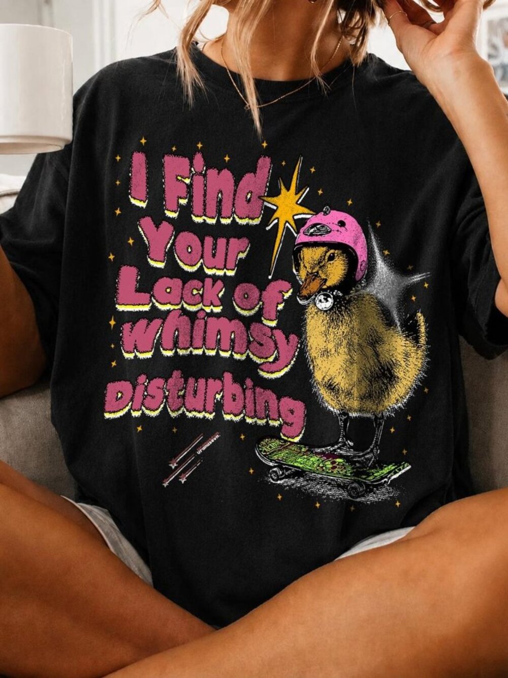 Lack of Whimsy Feminist Y2K Duckling Graphic Tee
